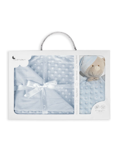 Interbaby Baby Blanket with Blue Doudou Bear