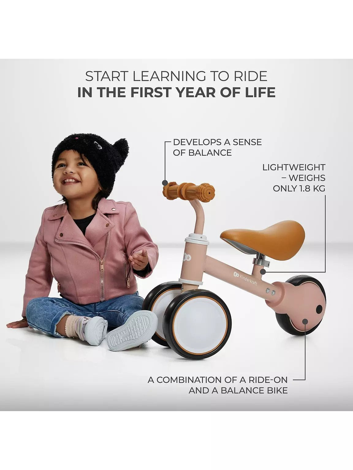 Kinderkraft: CUTIE Mini Balance Bike - Pink