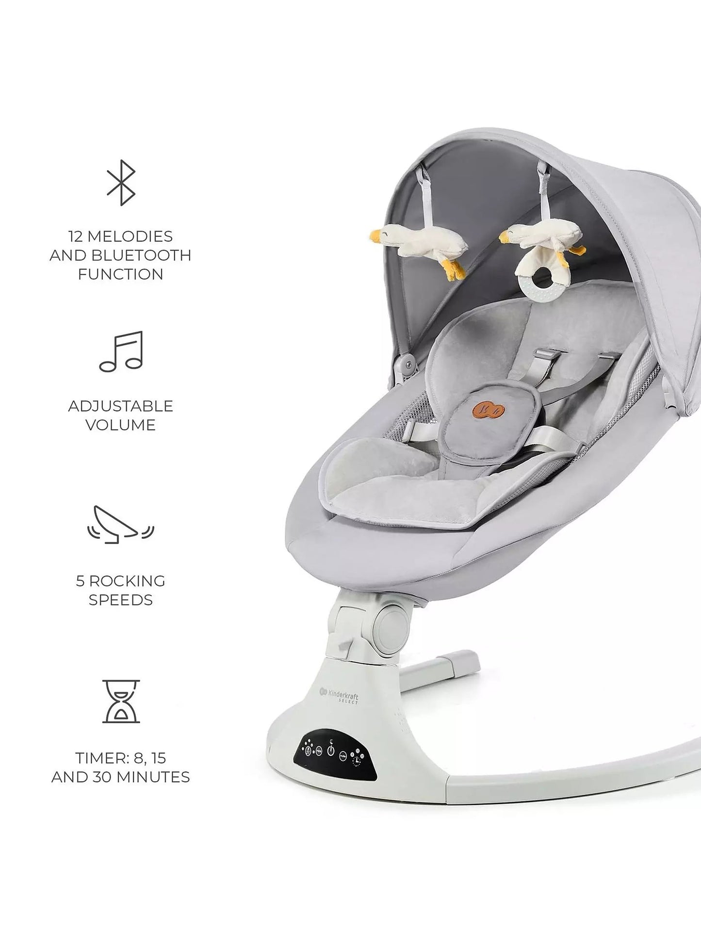 Tulsy: 2-in-1 Electric Rocker & Bouncer - Grey