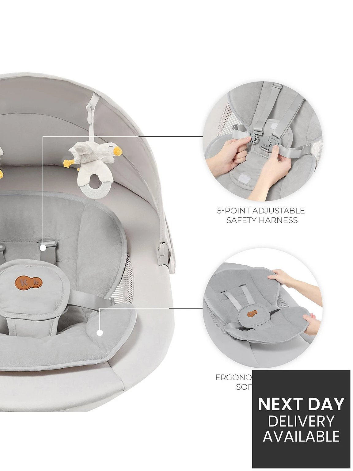 Tulsy: 2-in-1 Electric Rocker & Bouncer (Beige)