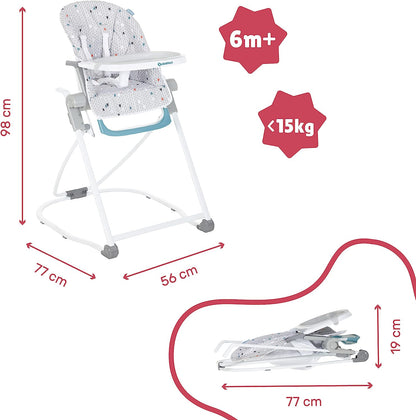 High Chair Compact - Grey pattern