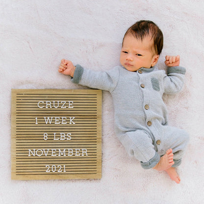 Pearhead Natural Wooden Letterboard Set