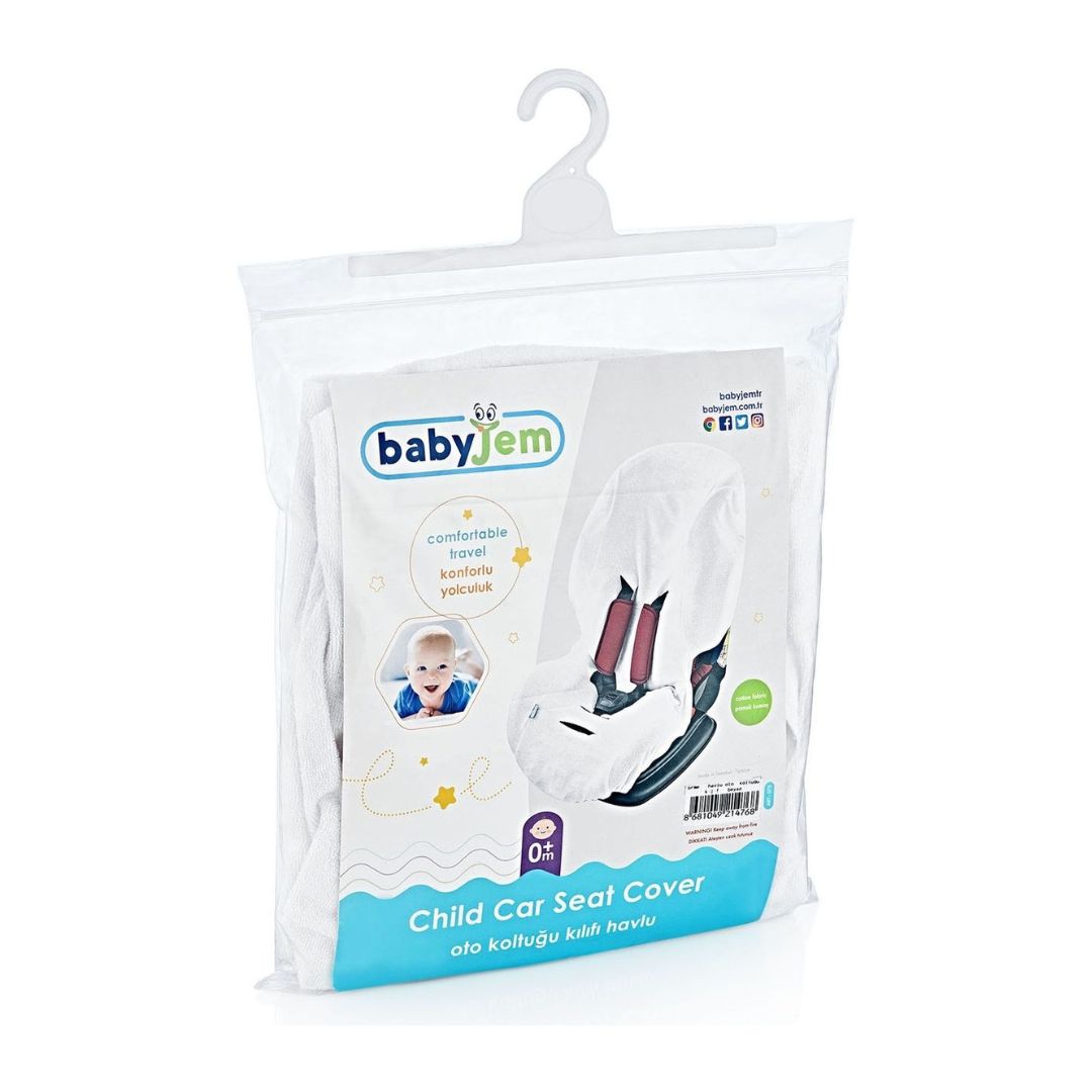 Babyjem Car Seat Towel Cover Medium – White