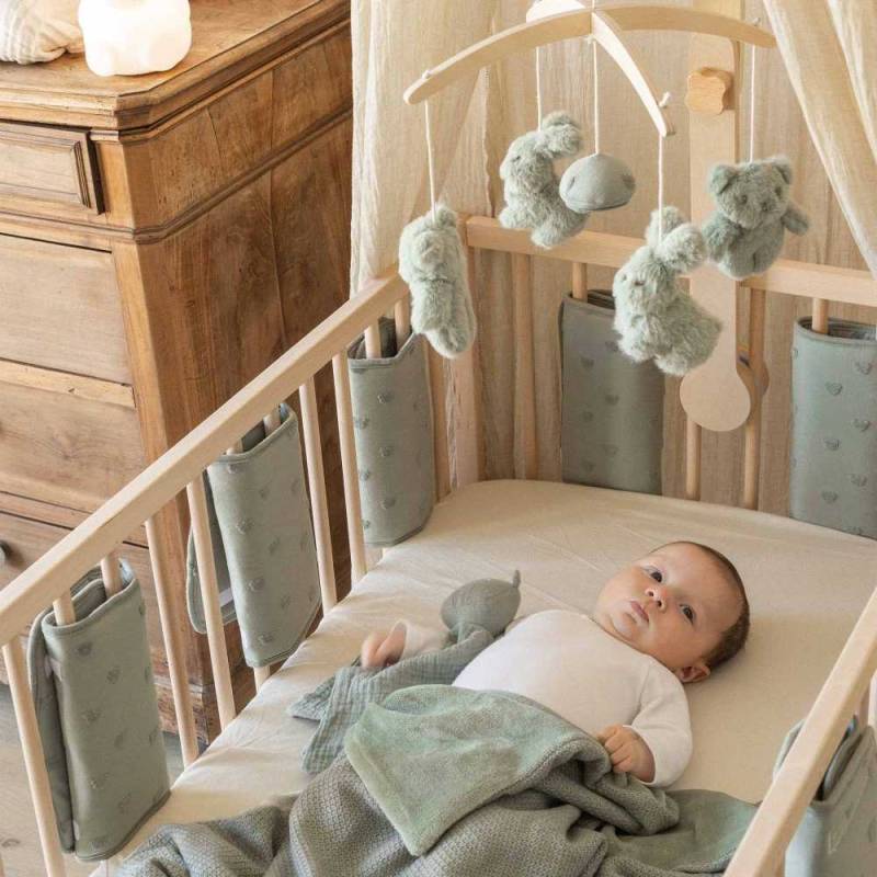 Trois Kilos Sept Knitted Flannel Baby Blanket – Clay Green (75x100 cm)
