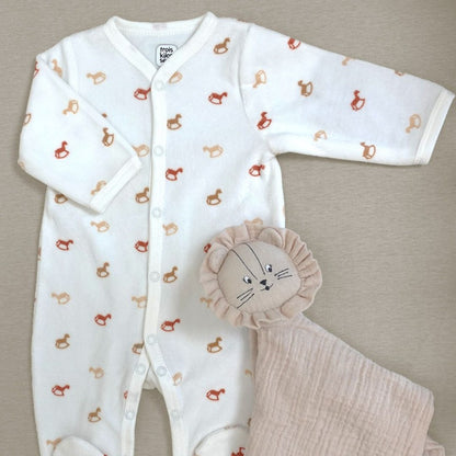 Trois Kilos Sept Rocking Horse Velour Pyjamas (3M)