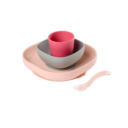 Béaba Silicone Meal Set (4 pcs) – Pink