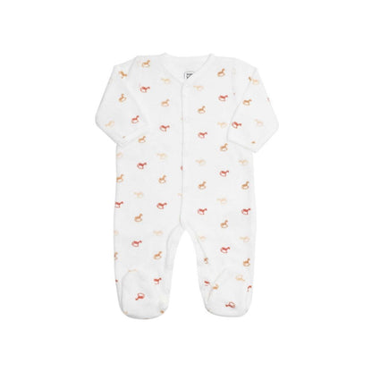 Trois Kilos Sept Rocking Horse Velour Pyjamas (3M)