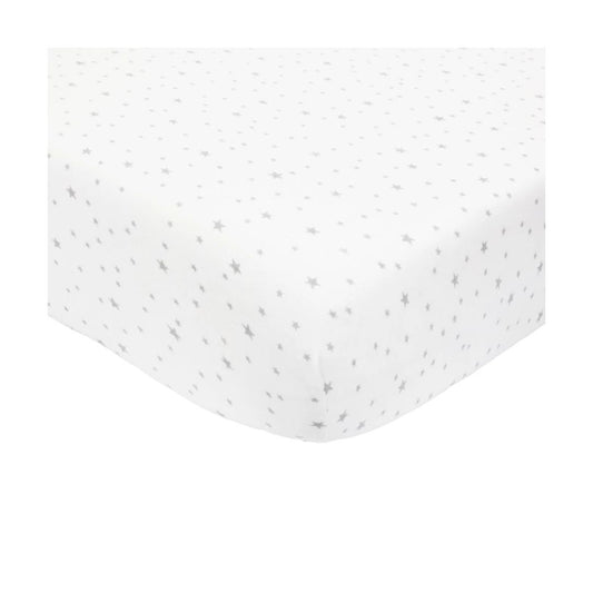 Three Kilos Seven: Set of 2 Fitted Sheets – Stars & Grey