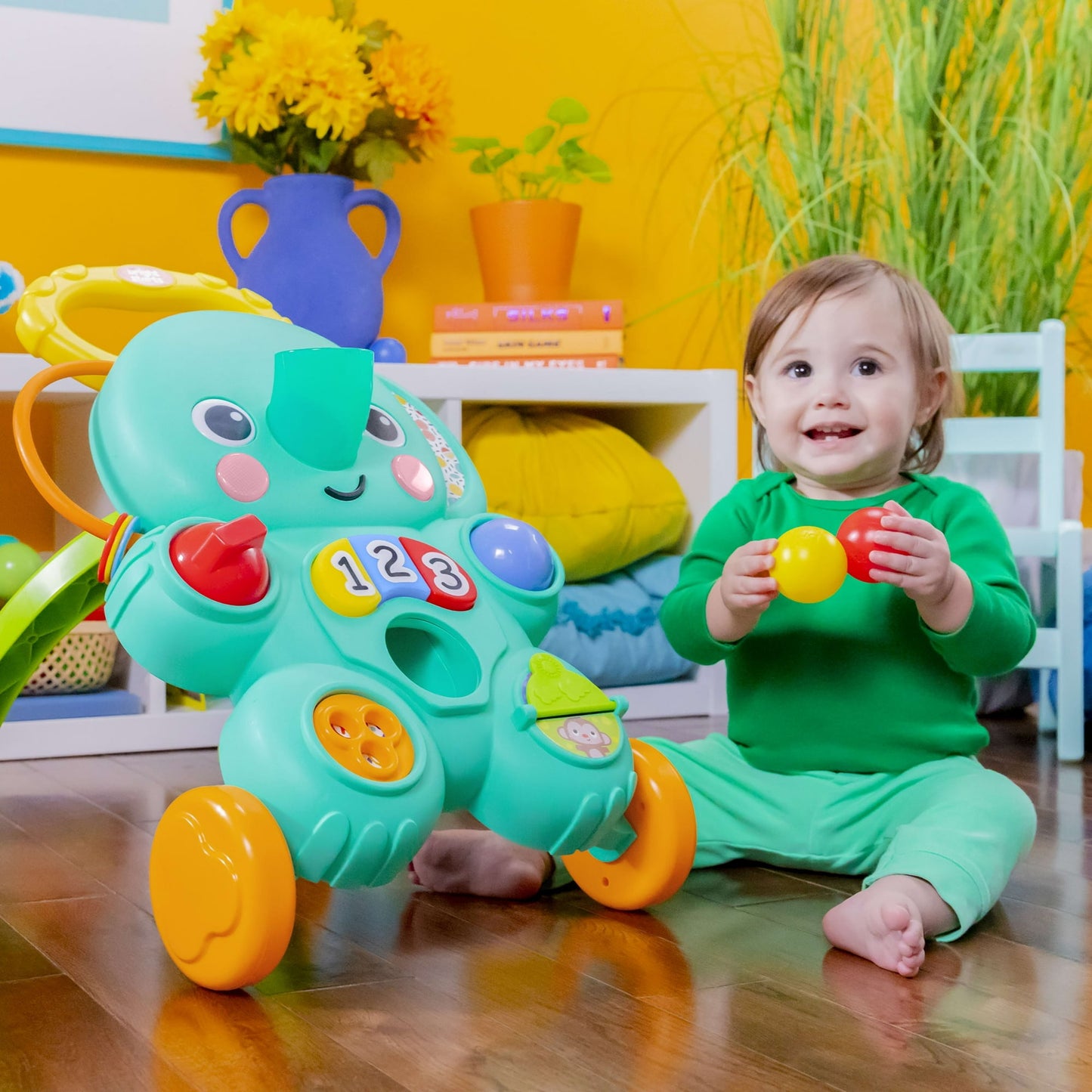 Bright Starts Stroll 'n Roll 2-in-1 Elephant Activity Walker