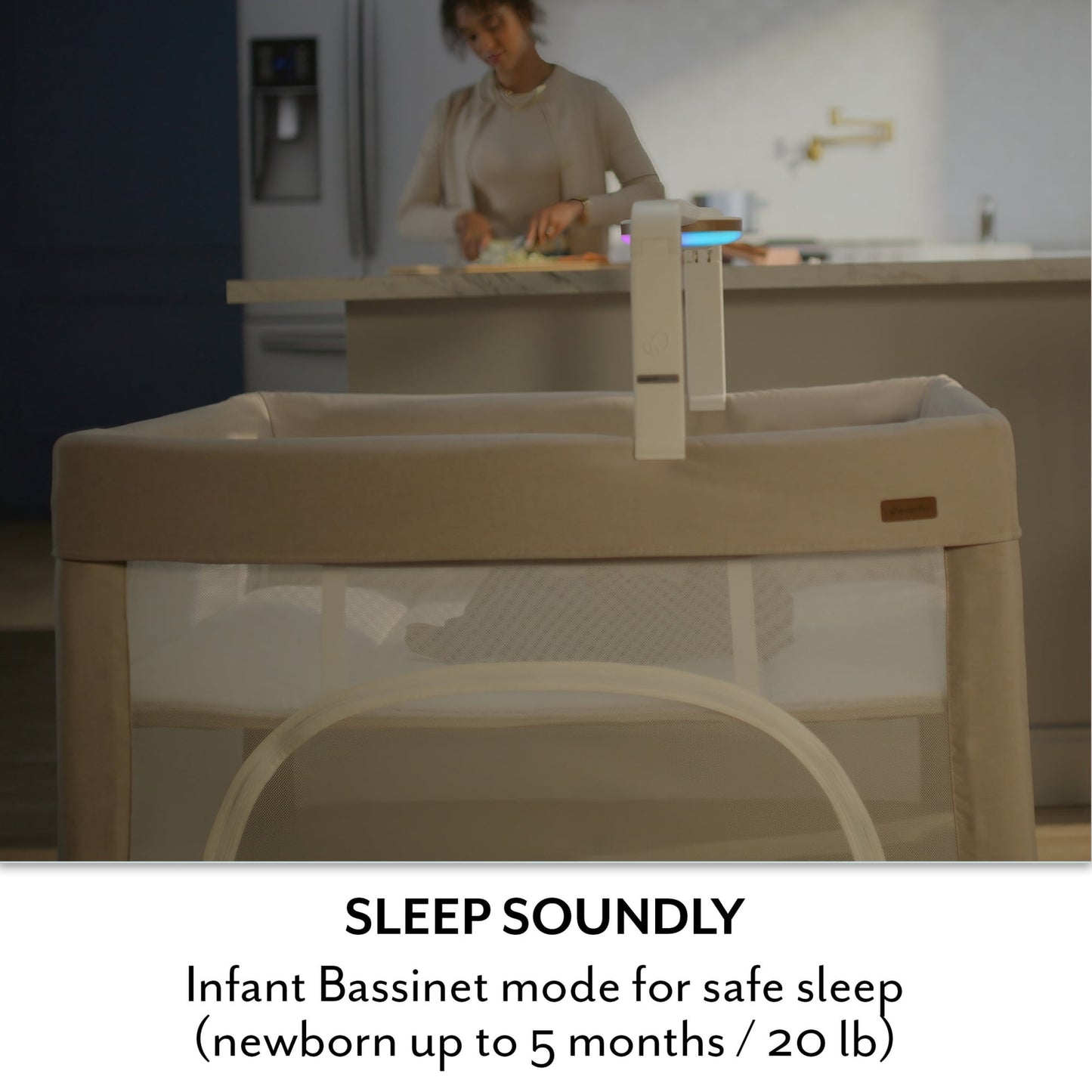 Evenflo: Eris One-Hand Playard with Bassinet – Coastal Coffee
