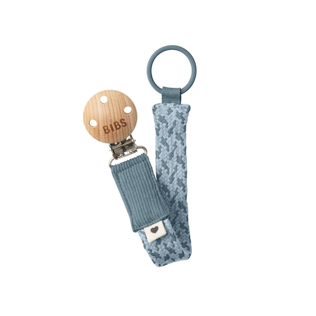 BIBS: Pacifier Clip Braided (Petrol / Baby Blue)