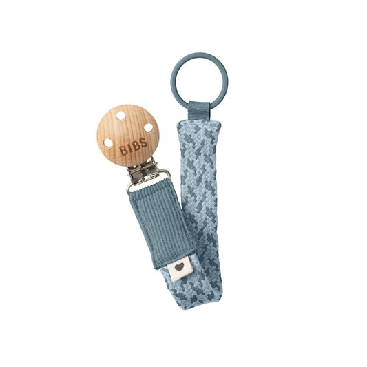 BIBS: Pacifier Clip Braided (Petrol / Baby Blue)