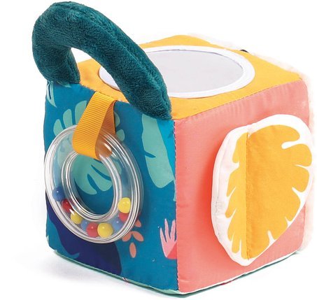 LUDI: Cube Tissus Feuille - Soft Sensory Activity Cube