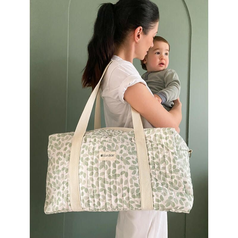 Candide: Feuilles Quilted Diaper Bag (Sac à Langer)