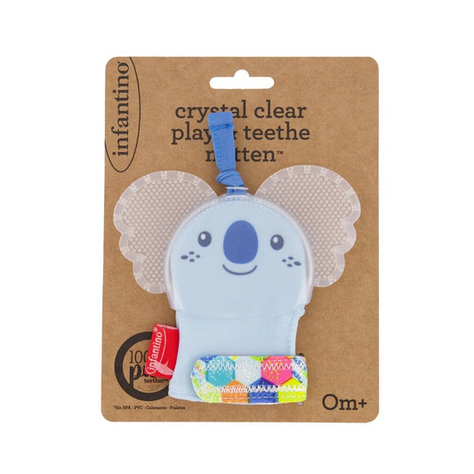 Infantino Crystal Clear Play & Teethe Mitten - Soothe Sore Gums with Fun