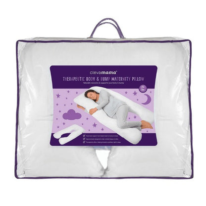 Clevamama Therapeutic Body & Bump Maternity Pillow - Comfort and Support for Expectant Moms