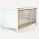 Webaby: LUNA Convertible Wooden Baby Cot - White & Varnished Beech