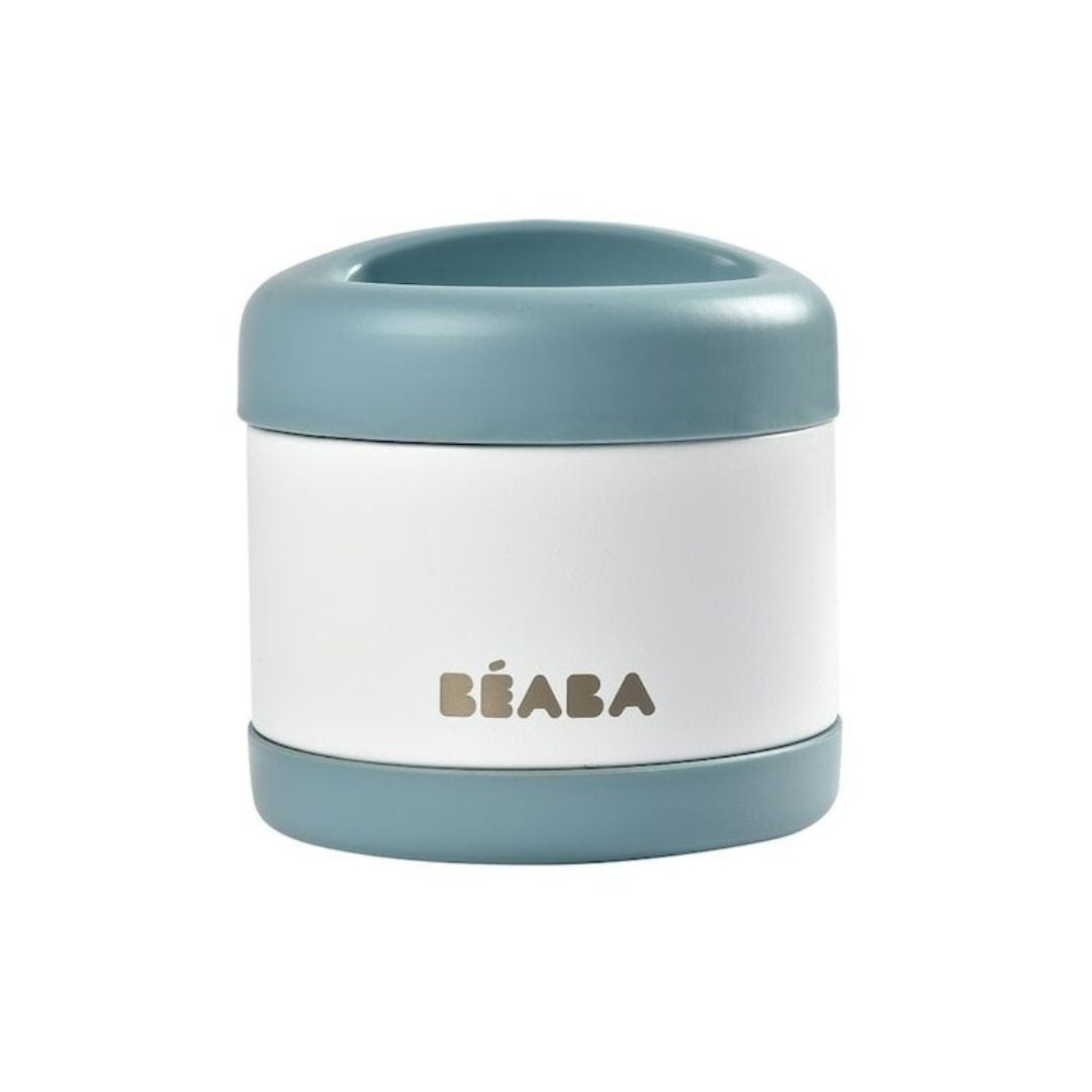 BÉABA Thermo-Portion Insulated Stainless Steel Food Jar (500ml – Baltic Blue/White)