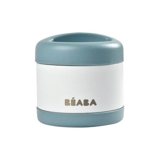 BÉABA Thermo-Portion Insulated Stainless Steel Food Jar (500ml – Baltic Blue/White)