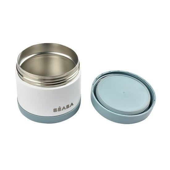 BÉABA Thermo-Portion Insulated Stainless Steel Food Jar (500ml – Baltic Blue/White)