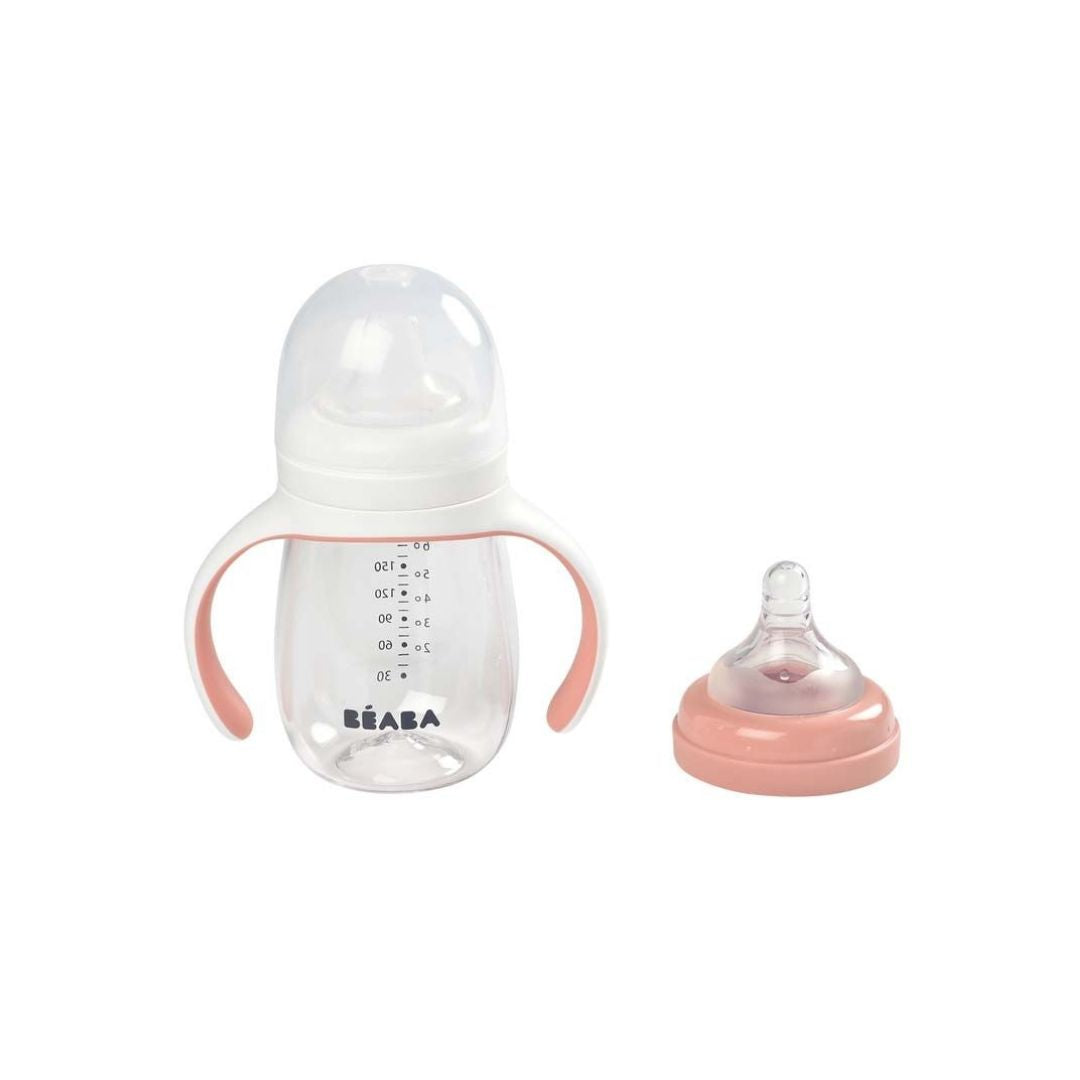 BÉABA: 2-in-1 Evolution Learning Bottle (210ml) – Old Pink