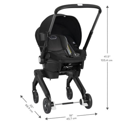 Evenflo Shyft DualRide Infant Car Seat - Stroller Combo with Carryall Storage Beaufort Black