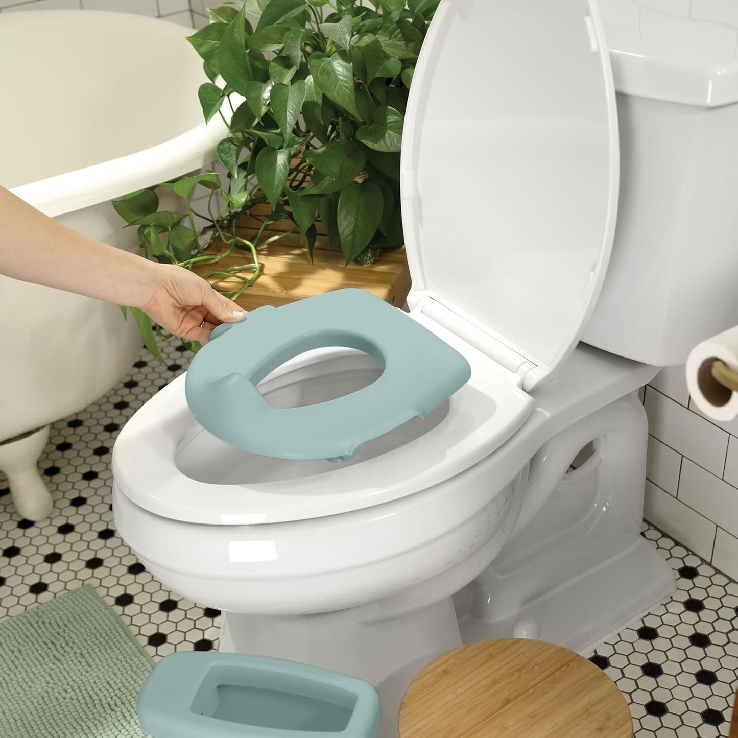 Potty Training Toilet with Realistic Flushing Sound- Green