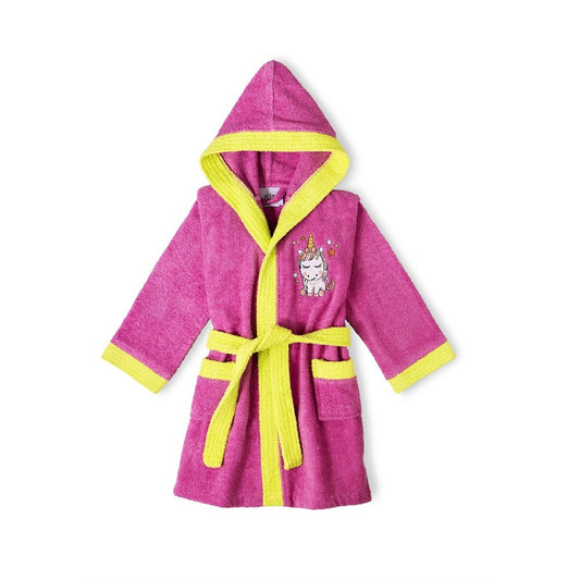 Fuchsia Cotton Terry Bathrobe