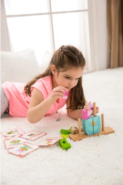 Classic World Wooden Owl Stacking Blocks (24-Piece Set)
