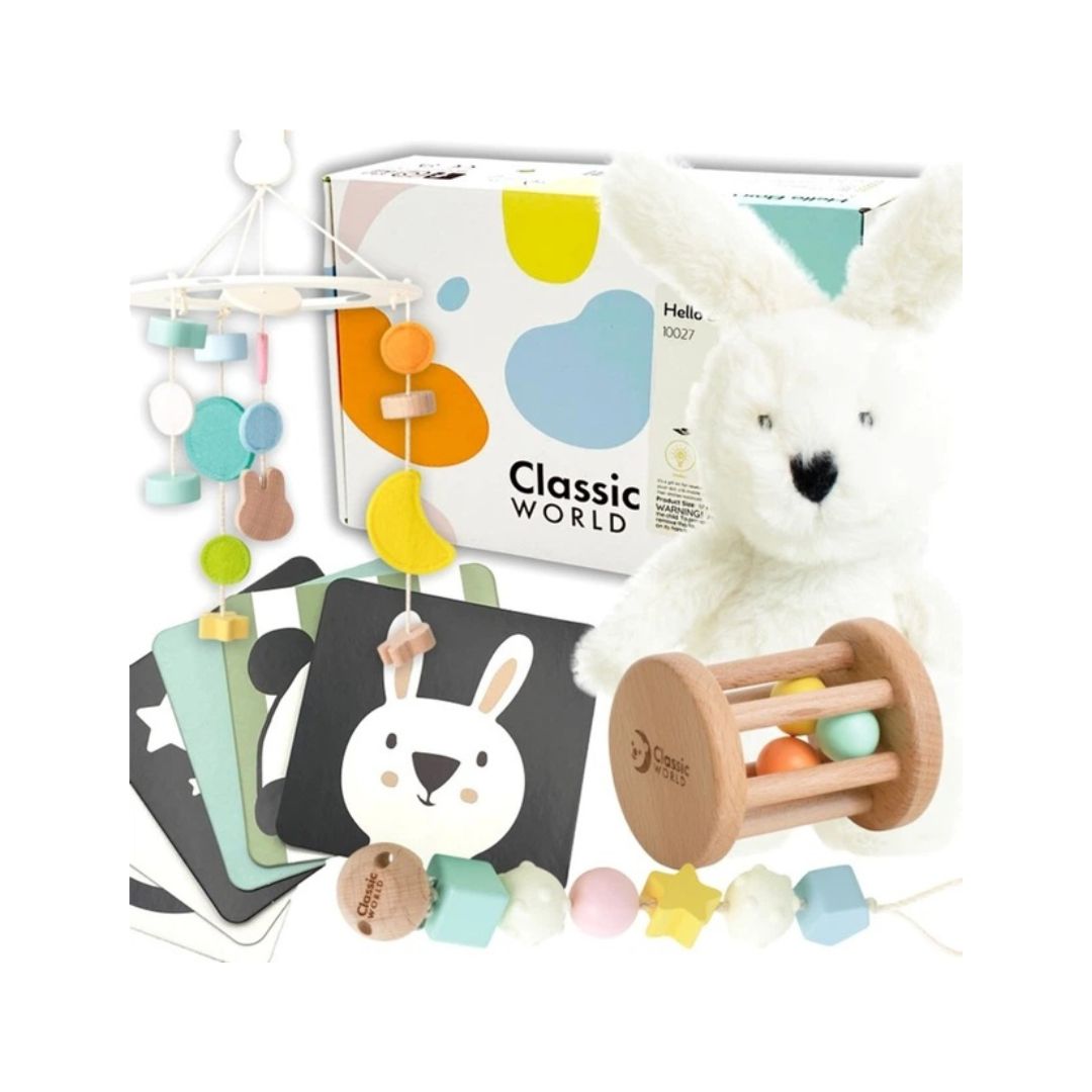 Classic World Hello Toys Box Set 0–6 Months Newborn Sensory Gift Set