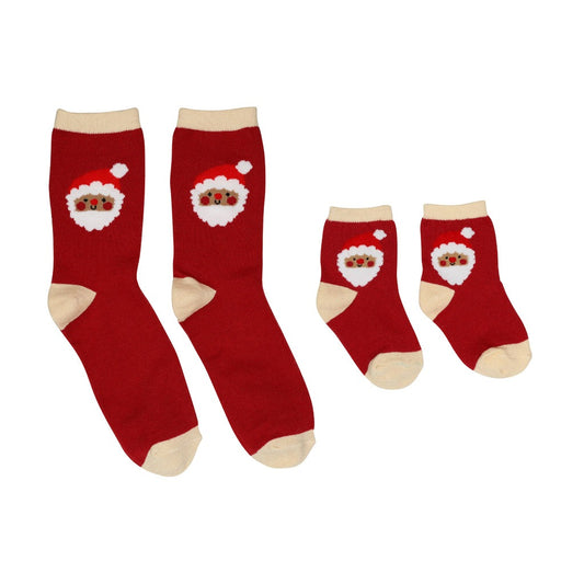 Parent and Baby Christmas Santa Sock Set