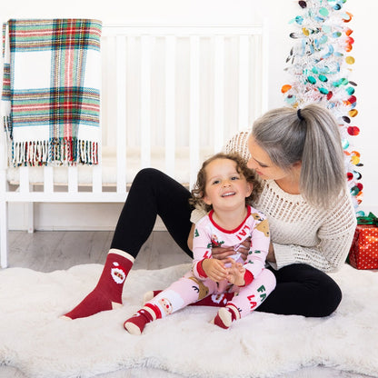 Parent and Baby Christmas Santa Sock Set