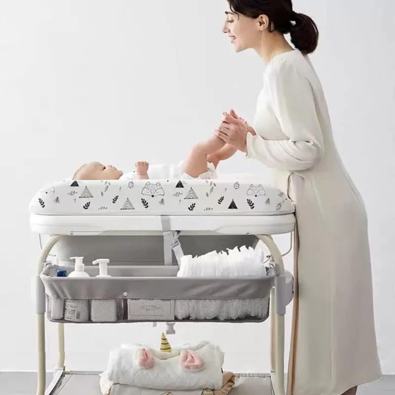 PandaEar 2-in-1 Baby Bathtub & Changing Table with Digital Thermometer