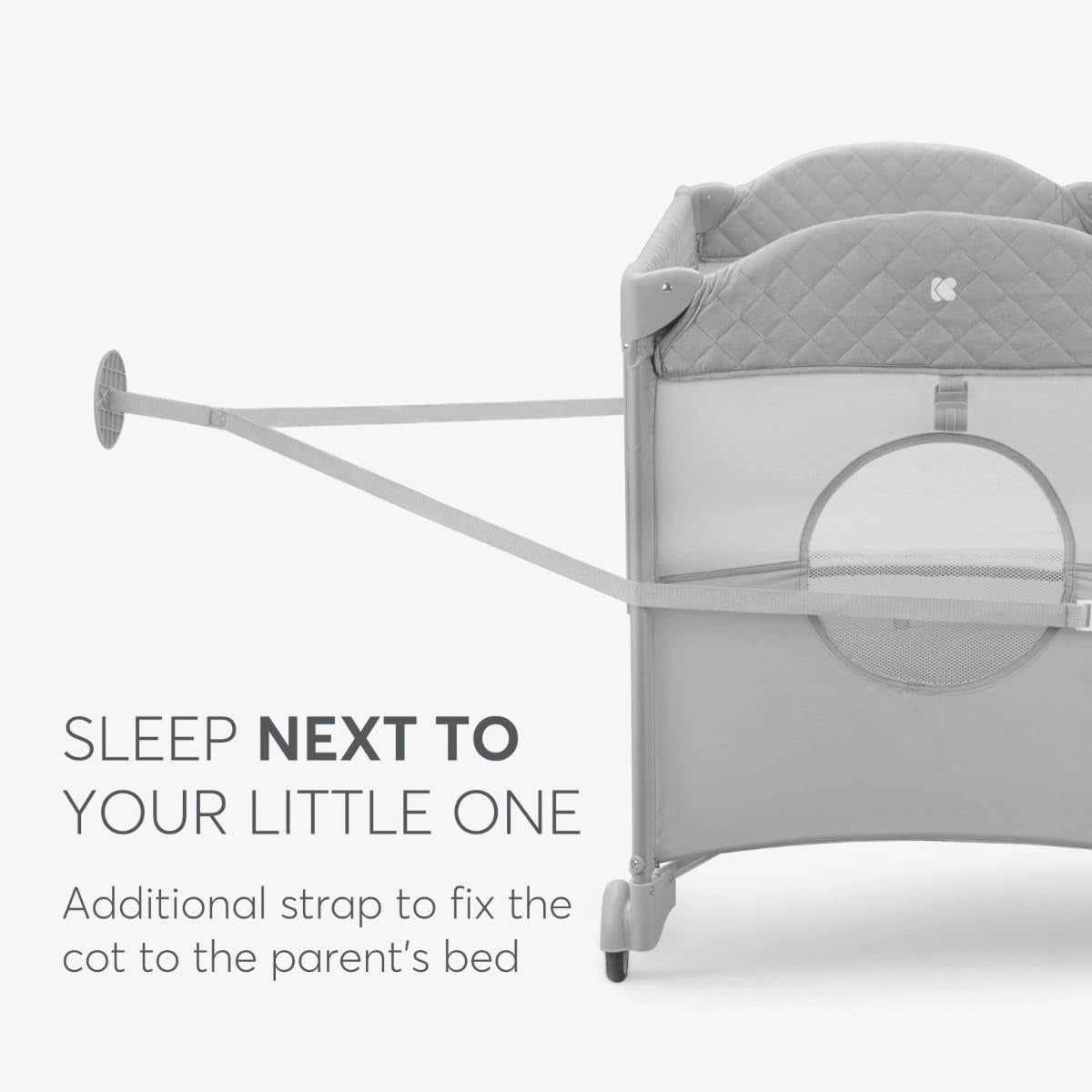 Kikkaboo: 2 Levels Baby Cot – Milky Way Grey