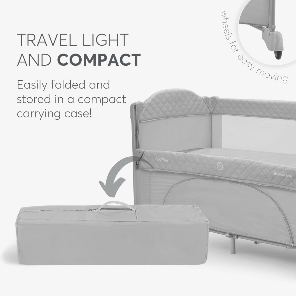 Kikkaboo: 2 Levels Baby Cot – Milky Way Grey