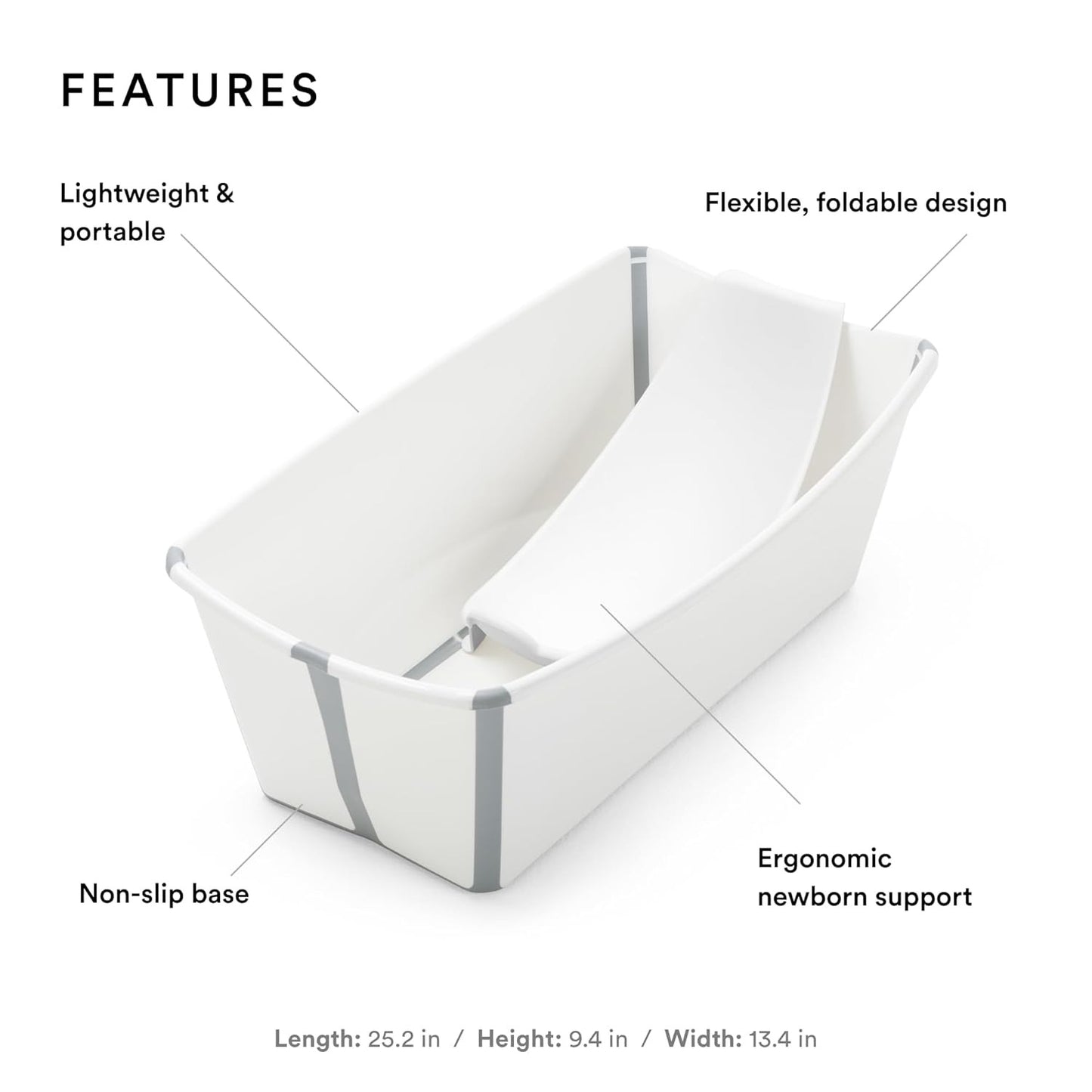 Foldable Baby Bathtub + Newborn Support