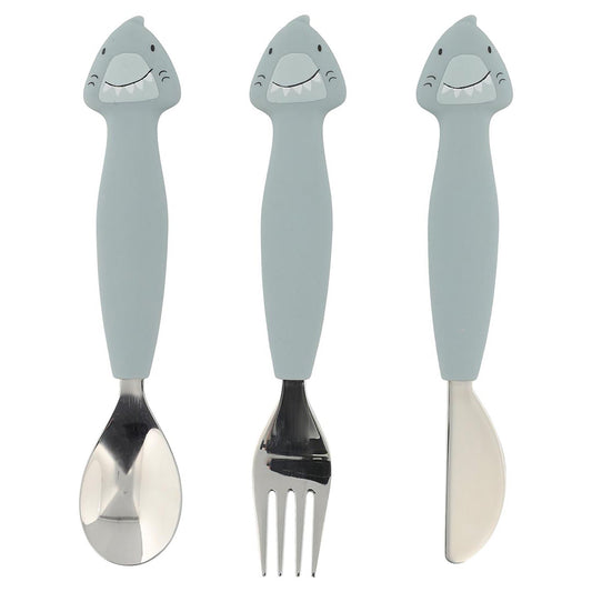 Trixie: Silicone Cutlery Set 3-Pack - Mr. Shark