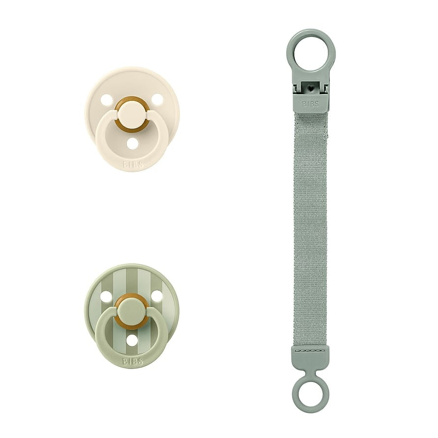 BIBS Colour Pacifier & Loop Clip Gift Set