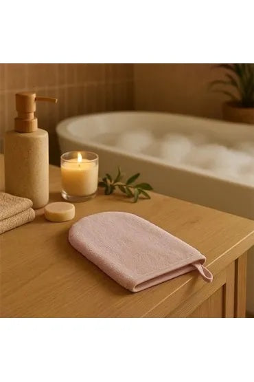 Babyono Natural Bamboo Bath Mitt / Washcloth - Pink