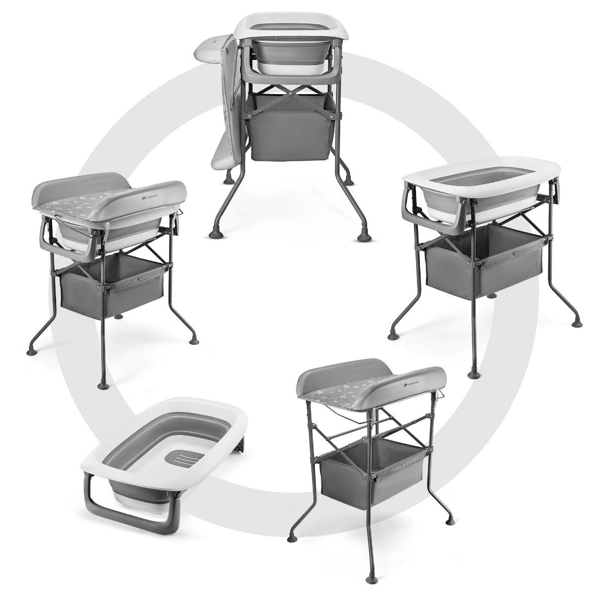 Kinderkraft: Bubbly Grey Baby Bath Tub with Stand