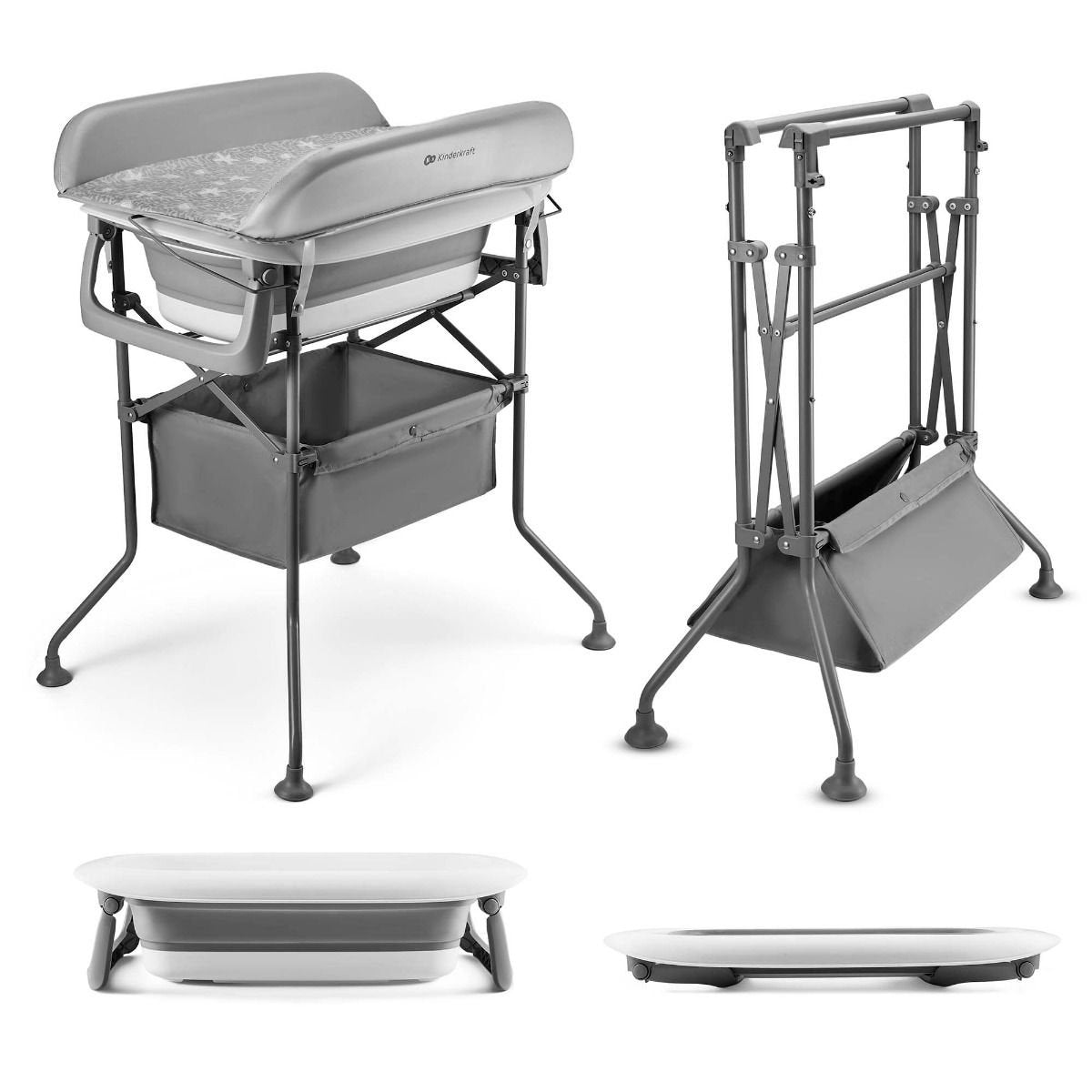 Kinderkraft: Bubbly Grey Baby Bath Tub with Stand