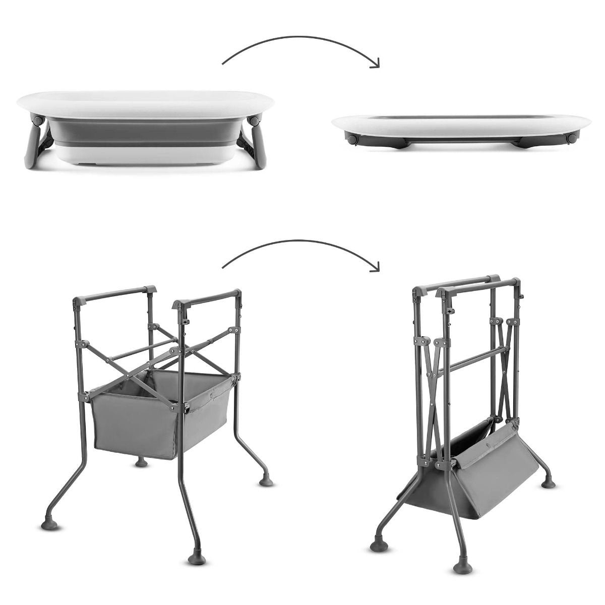 Kinderkraft: Bubbly Grey Baby Bath Tub with Stand