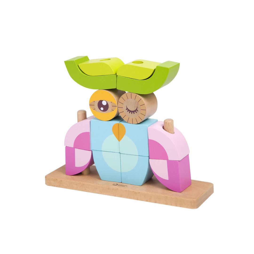 Classic World Wooden Owl Stacking Blocks (24-Piece Set)