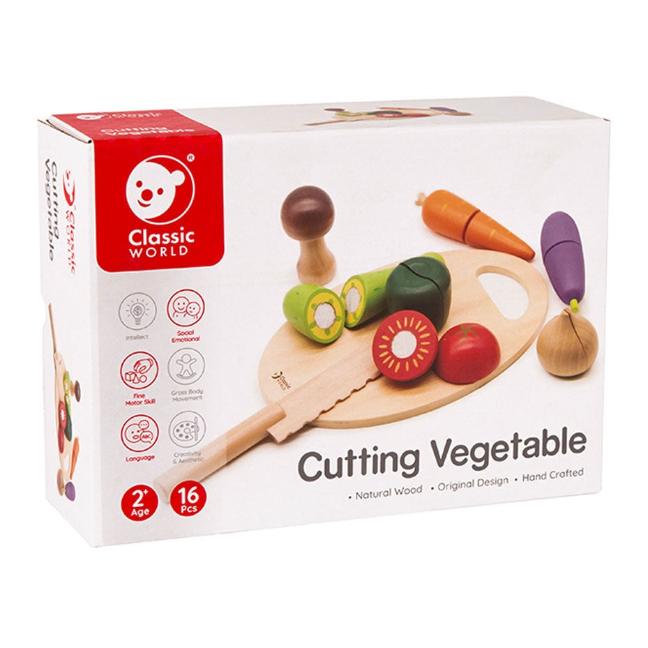 Classic World Wooden Cutting Vegetables Set
