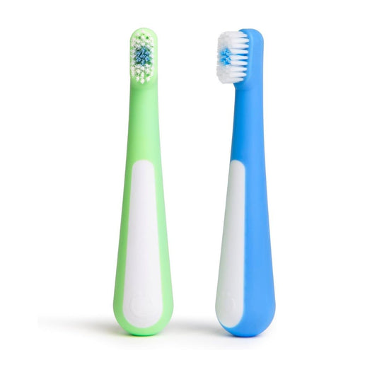 Ubbi: Toddler Training Toothbrush Set – Polaris Blue & Zest Green