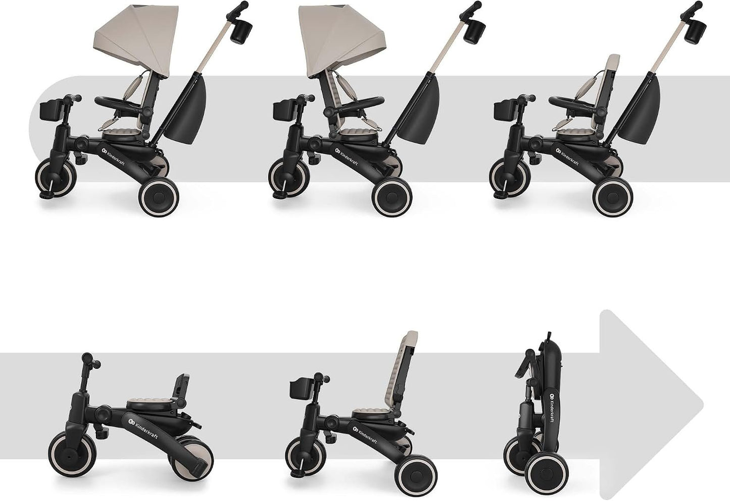 Kinderkraft: JAZZ 3 Folding Tricycle - Beige