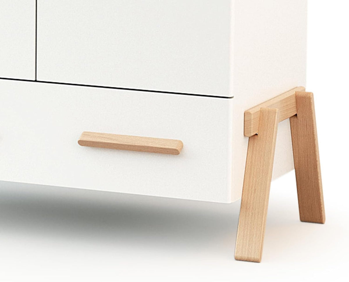 CANAILLE 3-Piece Nursery Room Set - White & Beech Wood - Save 15% OFF on this complete nursery bundle!