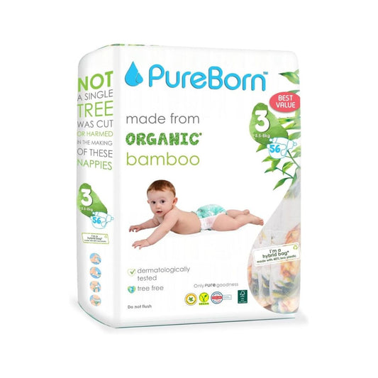 PureBorn Disposable Baby Diapers Size 3-5.5 to 8 Kg - Pineapple style