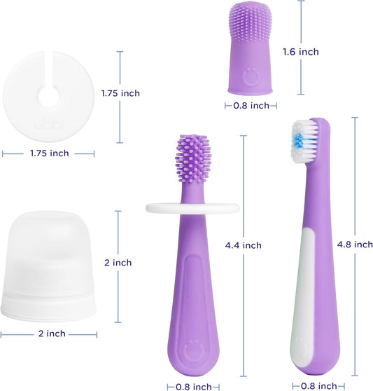 Ubbi: Grow with Me Toothbrush Training Set for Babies & Toddlers – Purple
