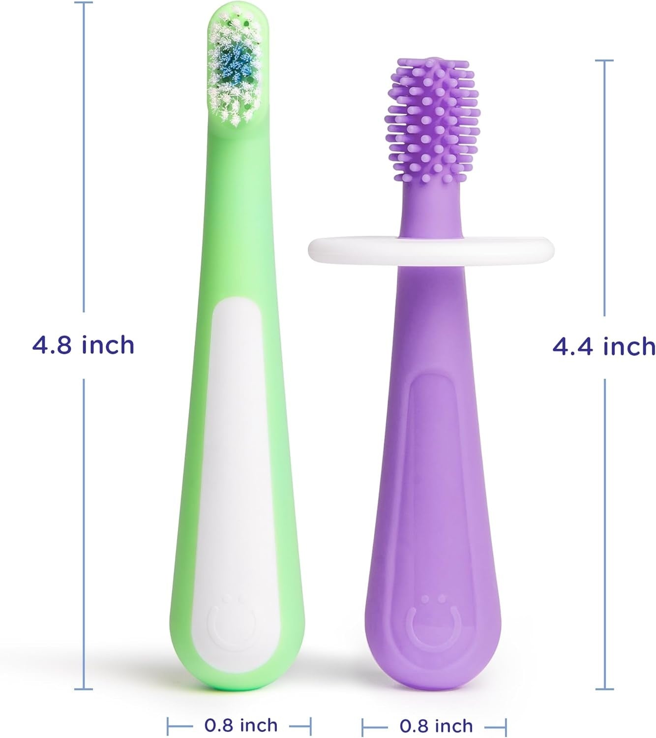 Ubbi: Grow with Me Toothbrush Training Set – Smoothie Purple & Zest Green